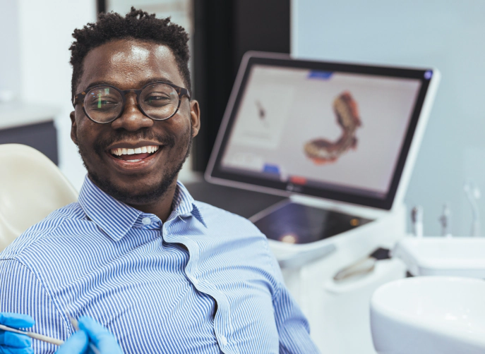 Happy dental patient