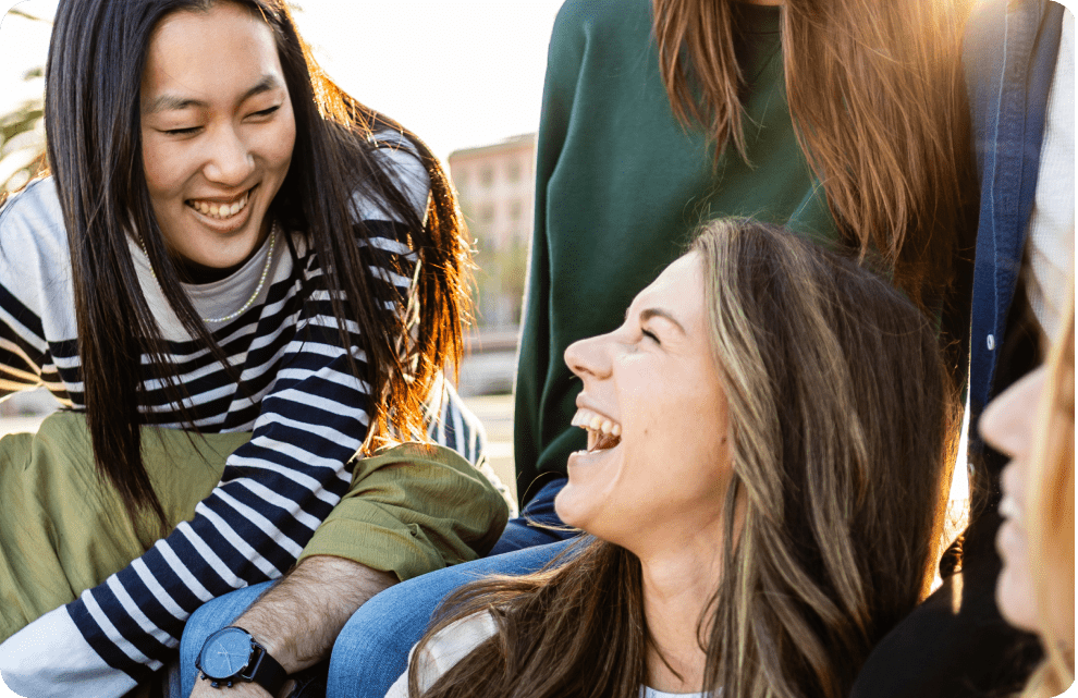 Happy smiling teenage girls